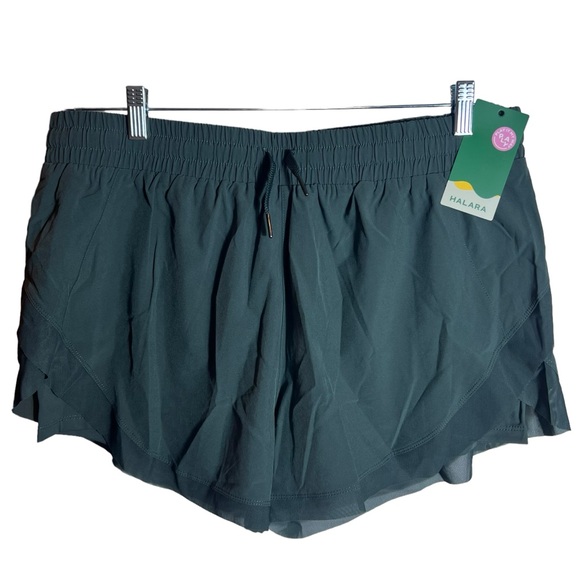 Halara Mid Rise Drawstring Contrast Mesh 2-in-1 Flowy Running Shorts 5'', XL - Picture 2 of 10